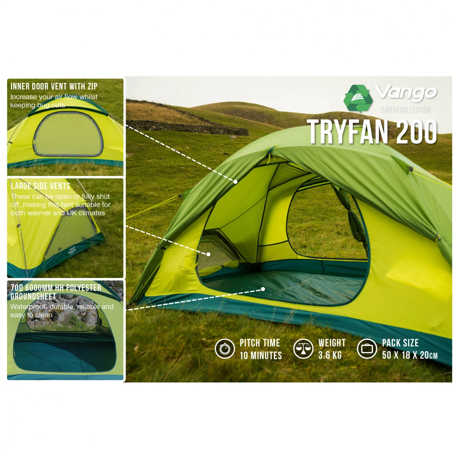 Vango Tryfan 200 - Tente 2 Places 4 Vango Tryfan 200 - Tente 2 Places – Image 2